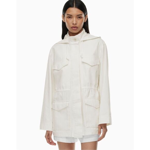 The Group Babaton White Military Utility Nook Jacket Size Small Pockets Button U - Picture 1 of 14